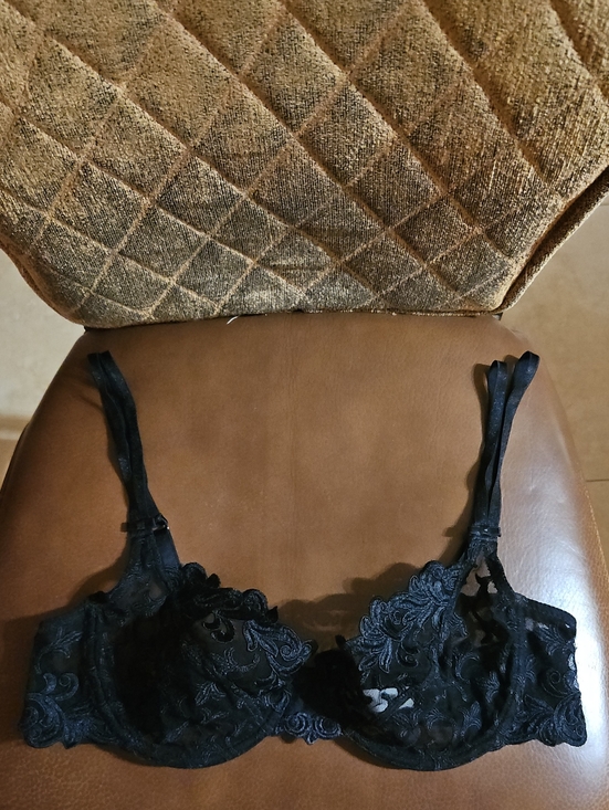 Chantelle Other - Chantelle T-Shirt Unlined Underwire Black Floral Embroidery Lace Sheer Bra